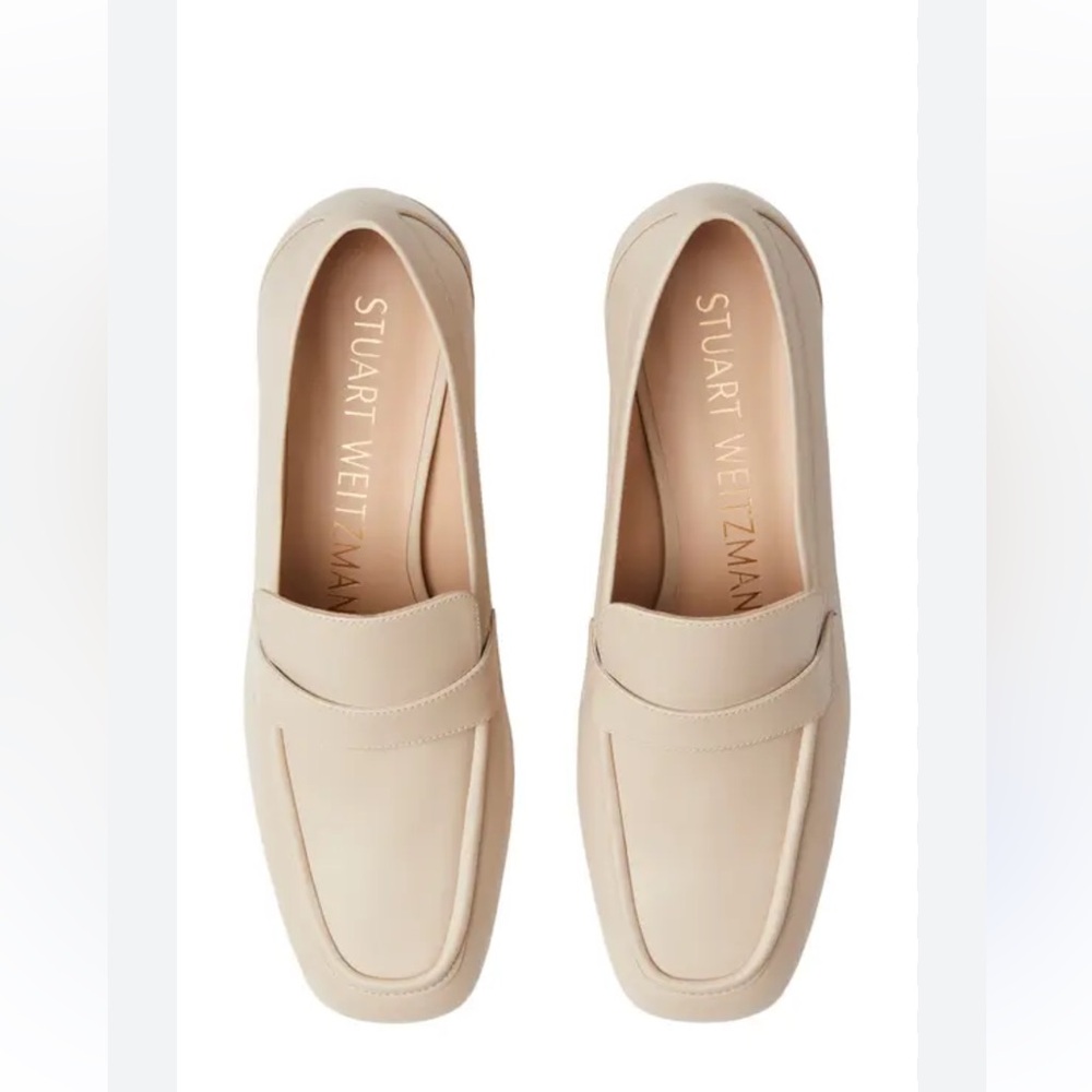 Stuart Weitzman Beige Leather Loafers